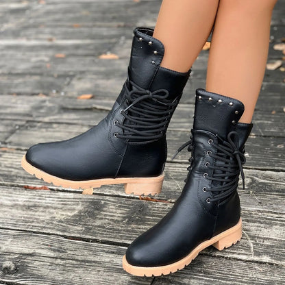 Women’s Wide-Fit Vintage Mid-Calf Comfort Boots