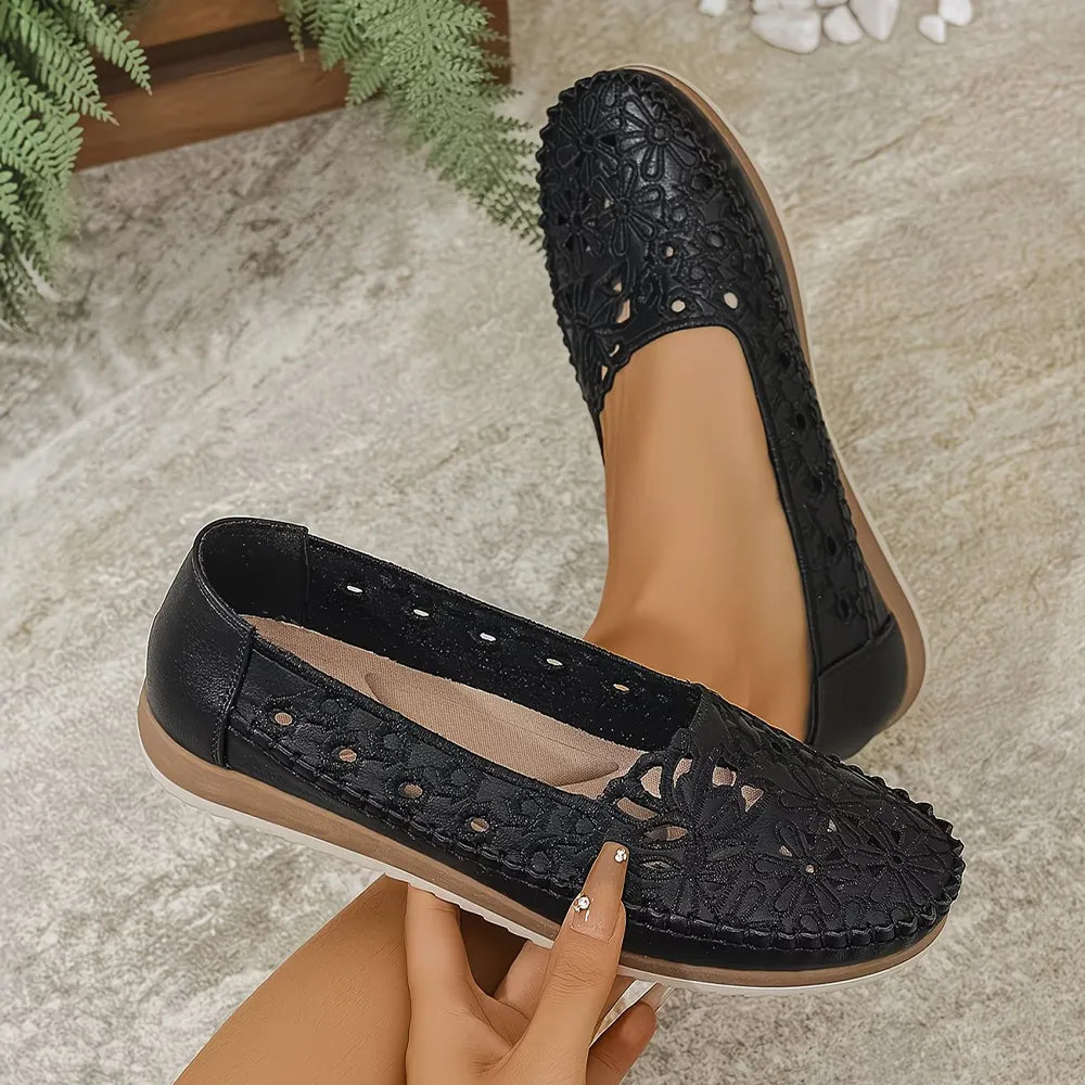 Women’s Breathable Hollow Embroidered Comfort Loafers