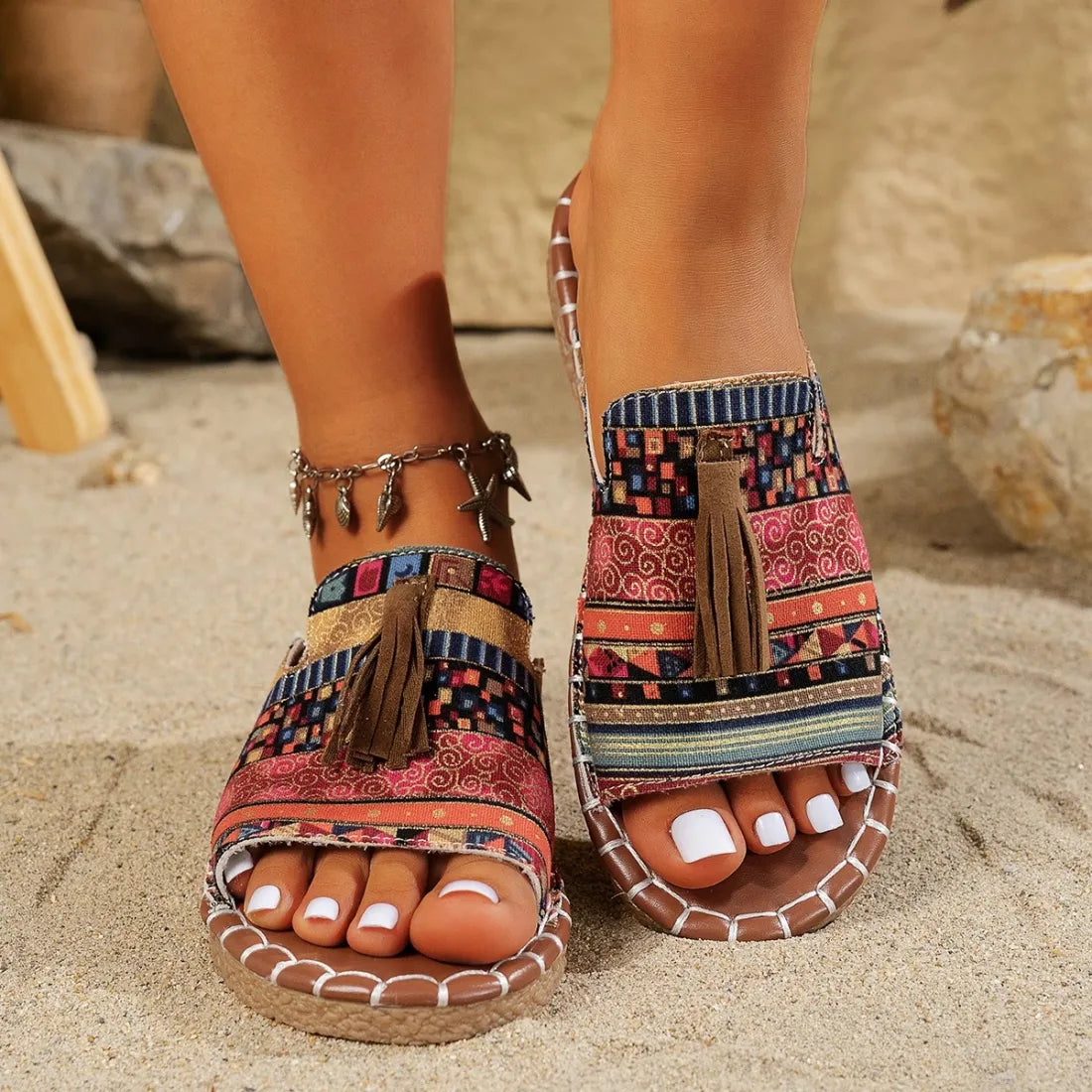 Women’s Bohemian Ethnic Slip-On Slippers