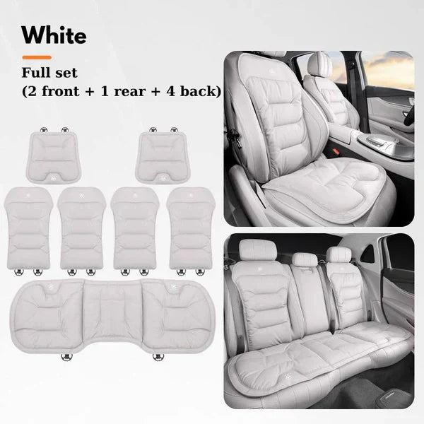 Soft Leather Car Seat Cushion Set with Anti Slip Silicone Backing