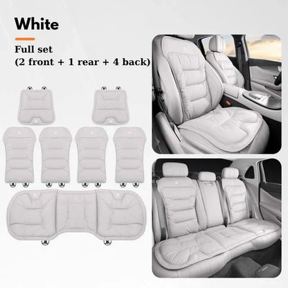 Soft Leather Car Seat Cushion Set with Anti Slip Silicone Backing