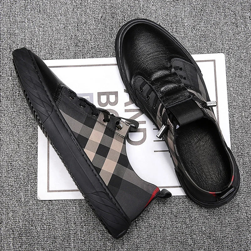 Sophisticated High-Top Italian Leather-Look Sneakers