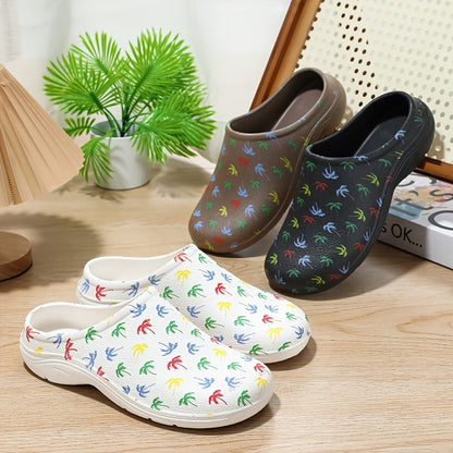 Men's Coconut Tree Print Casual Slides