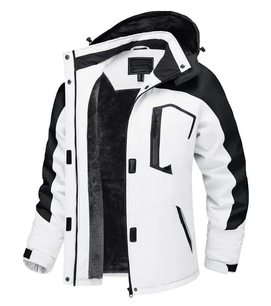 Women’s Waterproof Fleece-Lined Ski Jacket with Detachable Hood