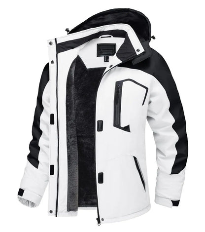 Women’s Waterproof Fleece-Lined Ski Jacket with Detachable Hood