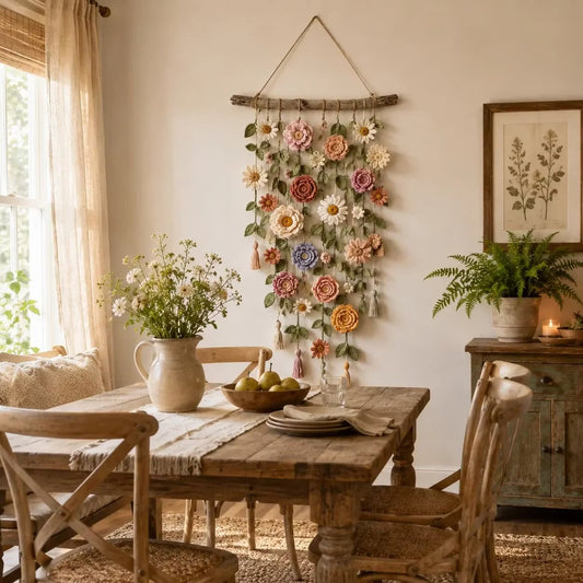 Boho Crochet Flower Wall Hanging