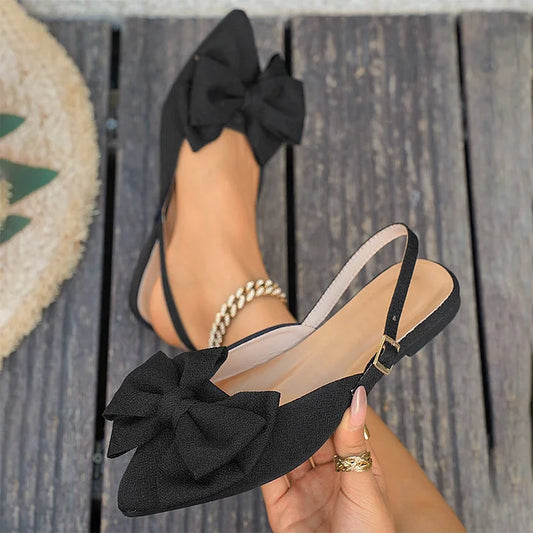 Women’s Elegant Bow Slingback Flat Shoes