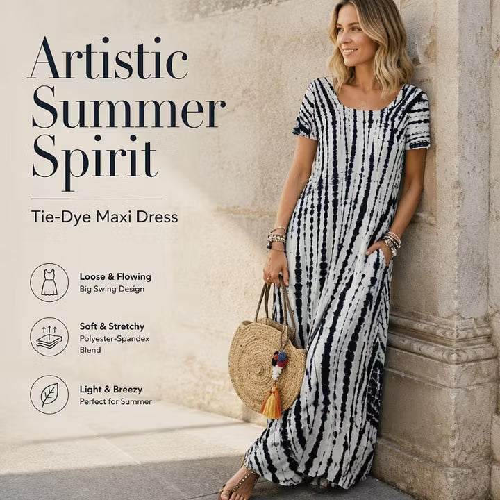 Women's Tie-Dye Print Maxi Dress