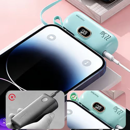 Mini Portable Charger with Built-In Cable