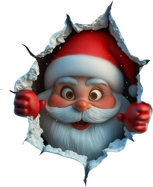 Santa 3D Effect Christmas Decal Set