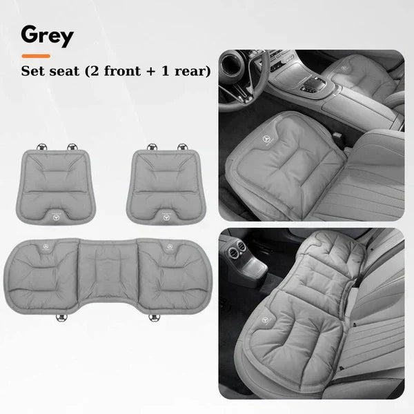 Soft Leather Car Seat Cushion Set with Anti Slip Silicone Backing
