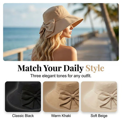 Women’s Rollable Wide Brim Bow Sun Hat