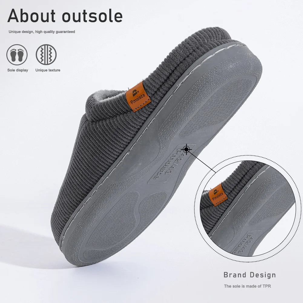 Men’s Corduroy Memory Foam House Slippers