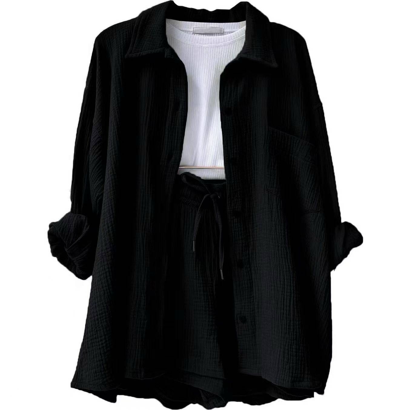 Two-piece long-sleeved shirt women's casual suit