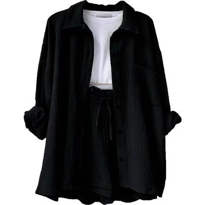 Two-piece long-sleeved shirt women's casual suit