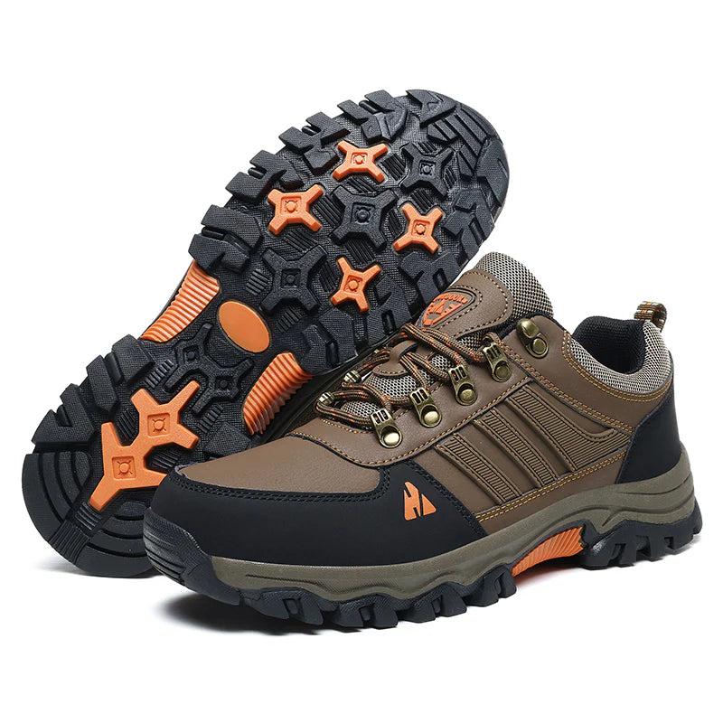 Men’s Leather-Look Hiking & Outdoor Shoes – Comfort, Non-Slip, Lightweight, Breathable, Durable