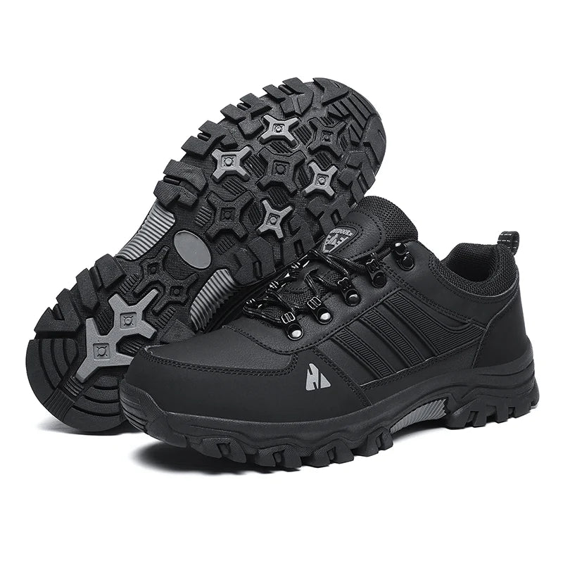 Men’s Leather-Look Hiking & Outdoor Shoes – Comfort, Non-Slip, Lightweight, Breathable, Durable