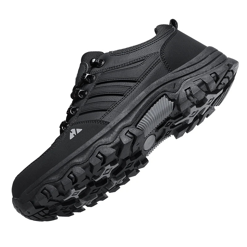 Men’s Leather-Look Hiking & Outdoor Shoes – Comfort, Non-Slip, Lightweight, Breathable, Durable