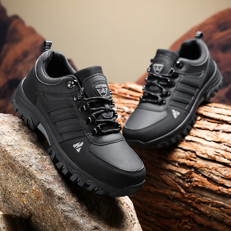 Men’s Leather-Look Hiking & Outdoor Shoes – Comfort, Non-Slip, Lightweight, Breathable, Durable