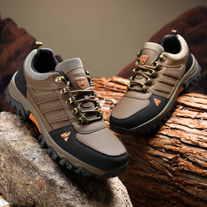 Men’s Leather-Look Hiking & Outdoor Shoes – Comfort, Non-Slip, Lightweight, Breathable, Durable
