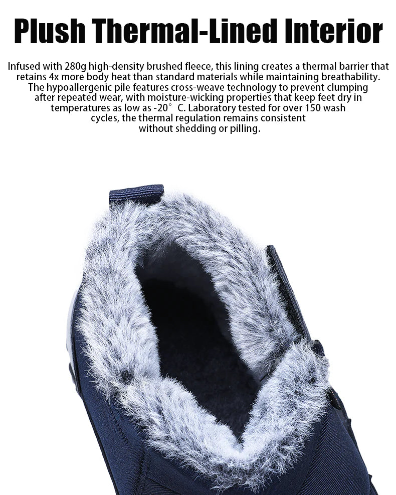 Thermal-Lined Waterproof Snow Boots with Arch Support