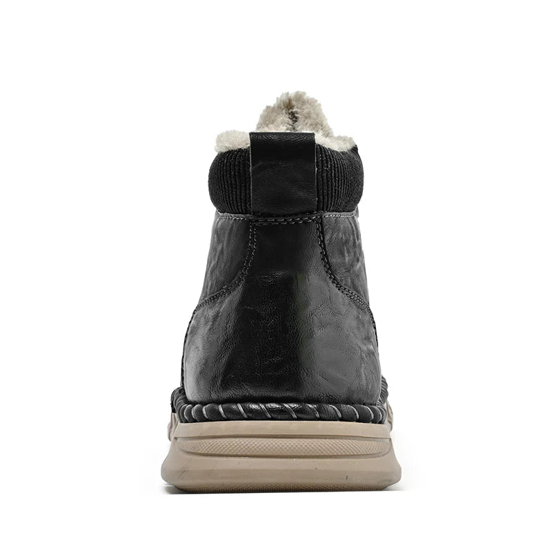Men’s Waterproof Leather-Look Winter Boots