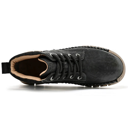Men’s Waterproof Leather-Look Winter Boots