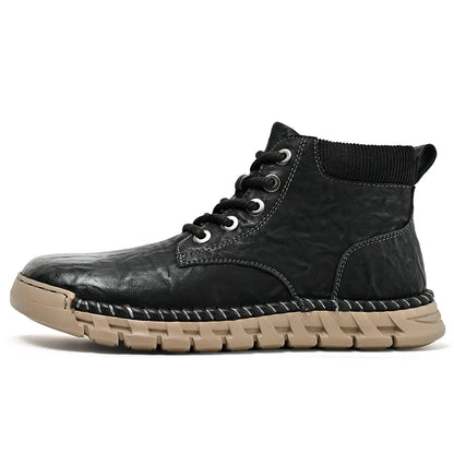 Men’s Waterproof Leather-Look Winter Boots