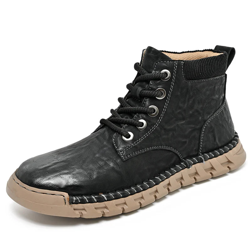 Men’s Waterproof Leather-Look Winter Boots