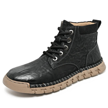Men’s Waterproof Leather-Look Winter Boots