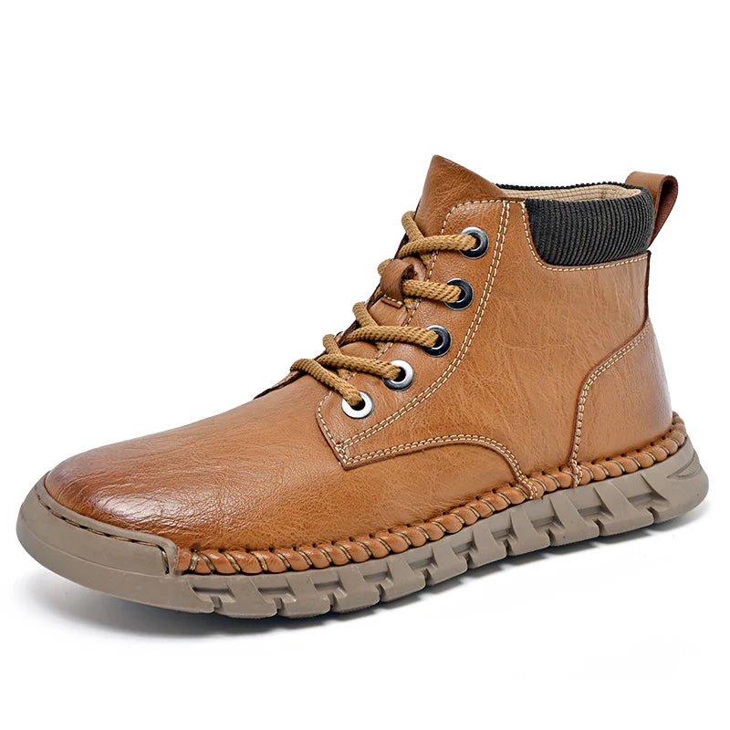 Men’s Waterproof Leather-Look Winter Boots