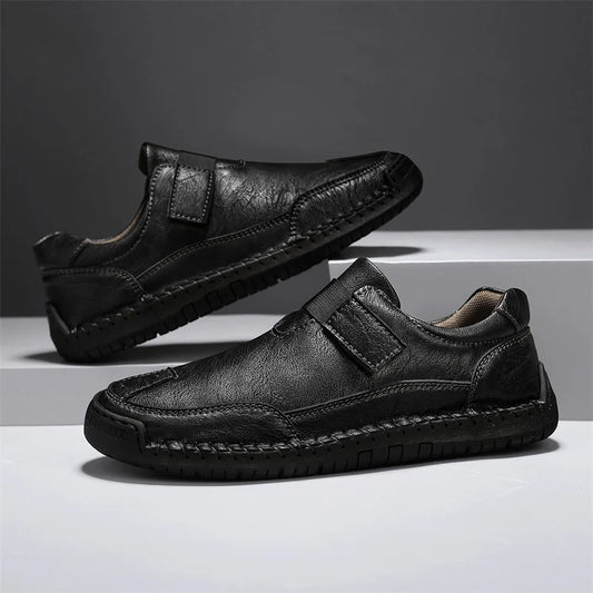 Men’s Leather-Look Slip-On Walking Shoes