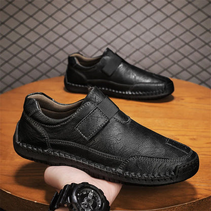 Men’s Leather-Look Slip-On Walking Shoes