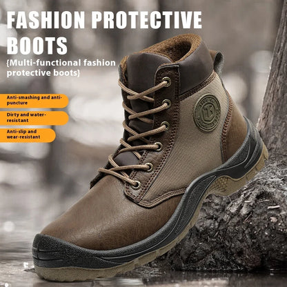 Men's Lace Up Safety Work Boots