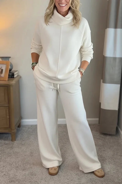 Women’s Elegant Wide-Leg Two-Piece Co-Ord Set