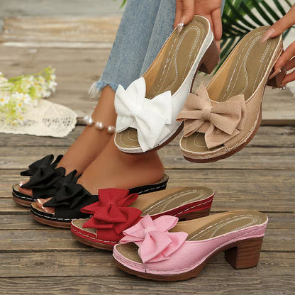 Women’s Bow Detail Block Heel Mules