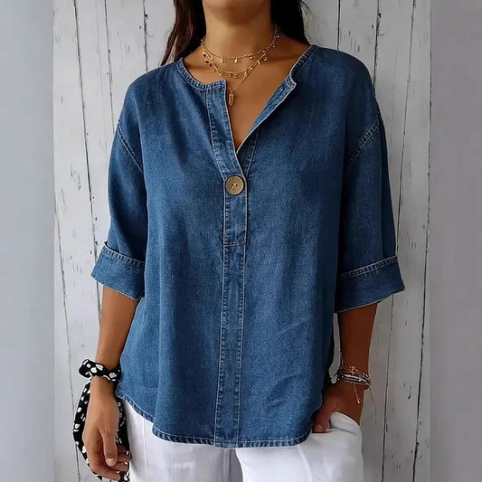 Women’s Casual Denim Button Up Shirt