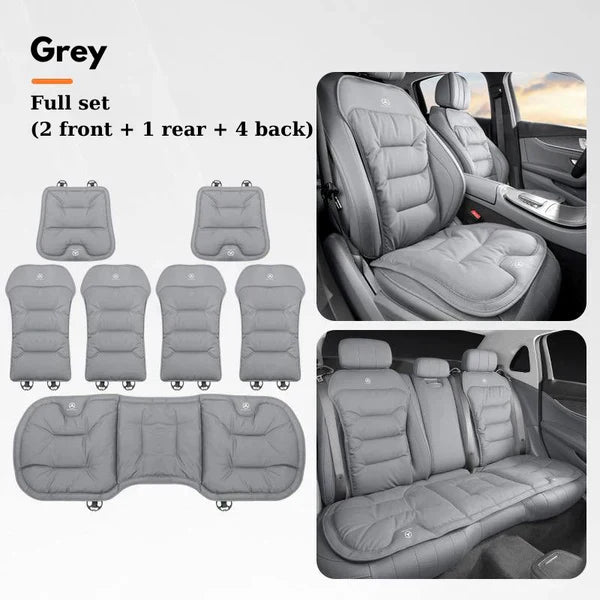 Soft Leather Car Seat Cushion Set with Anti Slip Silicone Backing