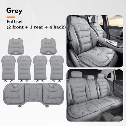 Soft Leather Car Seat Cushion Set with Anti Slip Silicone Backing