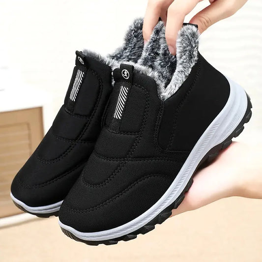 Women's Cozy Fleece-Lined Winter Slip-On Shoes