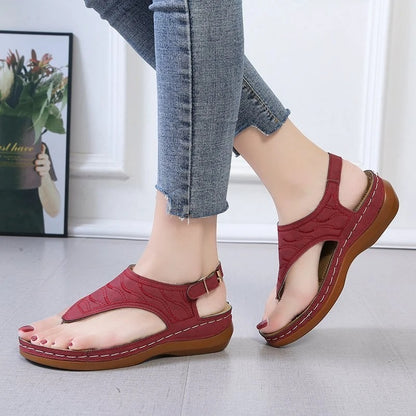 Embroidery Comfy Wedge Sandals