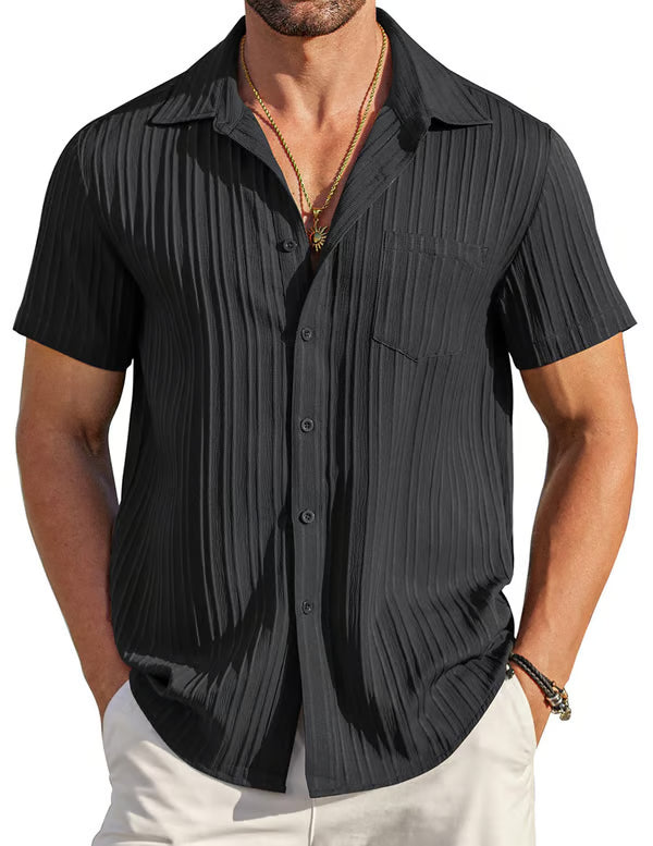 Men’s Textured Short-Sleeve Shirt