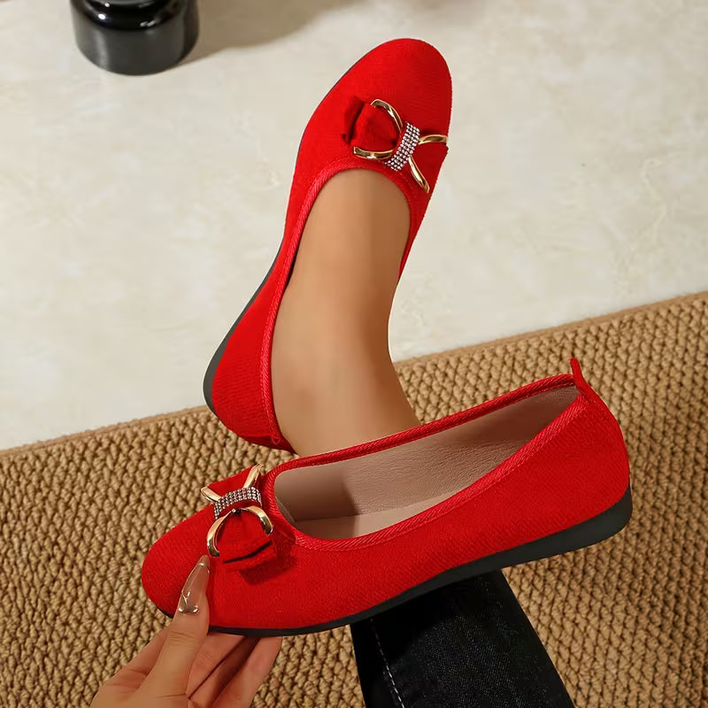 Women’s Bow Detail Fabric Ballet Flats