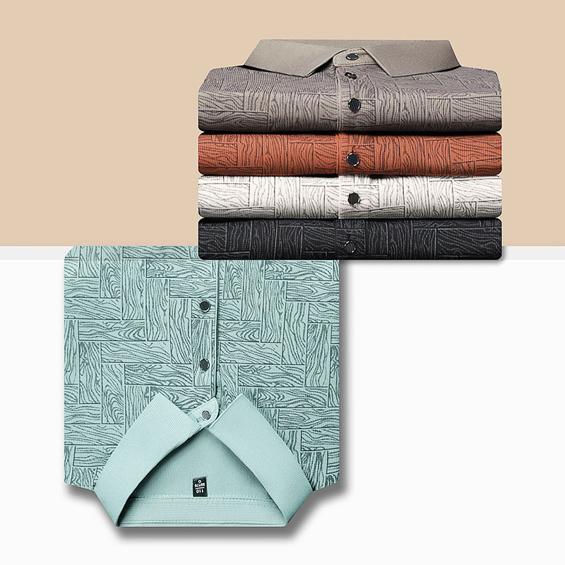 Men’s Breathable Patterned Polo Shirt