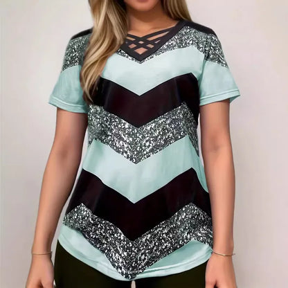 Women's Cross-Front V-Neck T-Shirt