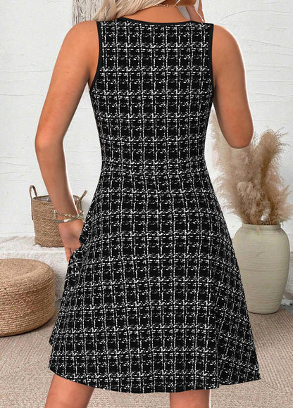 Women's Sleeveless Patterned Swing Dress