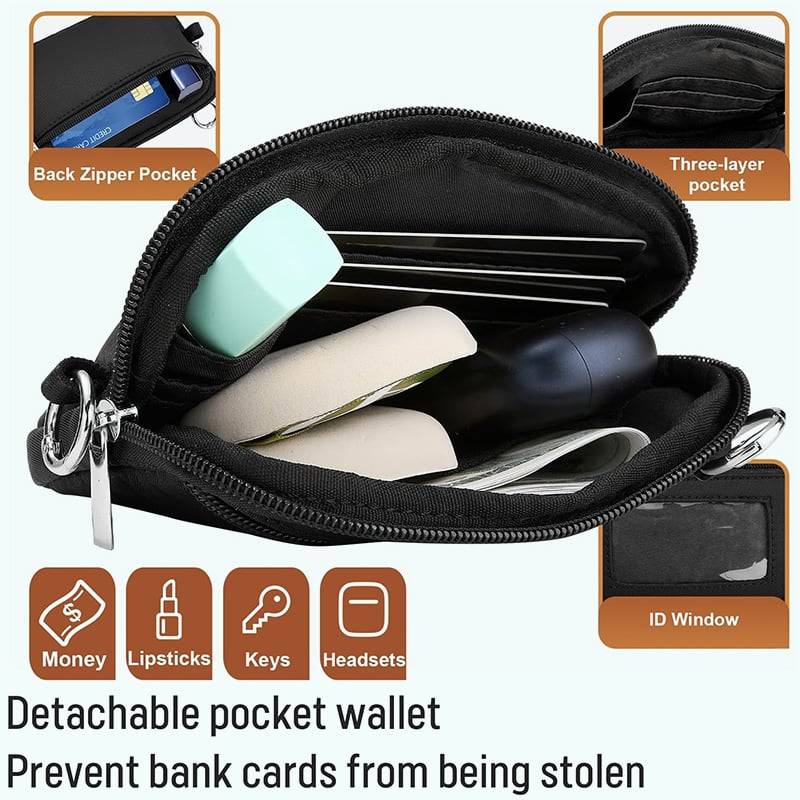 Adjustable Crossbody Phone Strap with Detachable Pouch