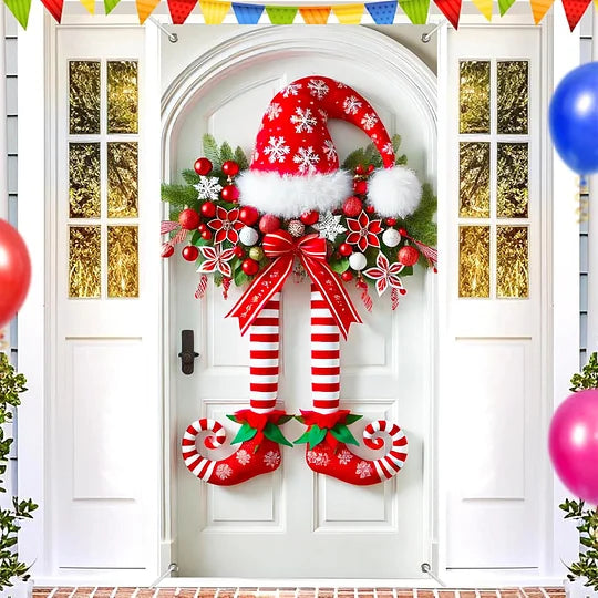 Christmas Elf Legs Door Banner