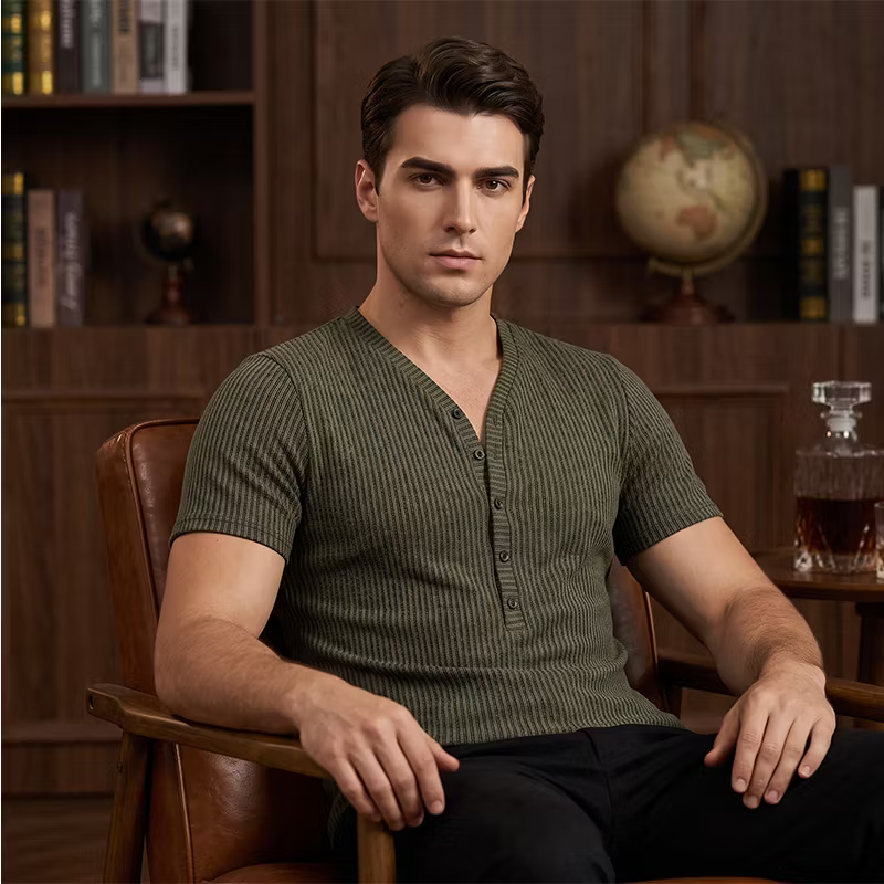 Men’s Short-Sleeve Henley T-Shirt