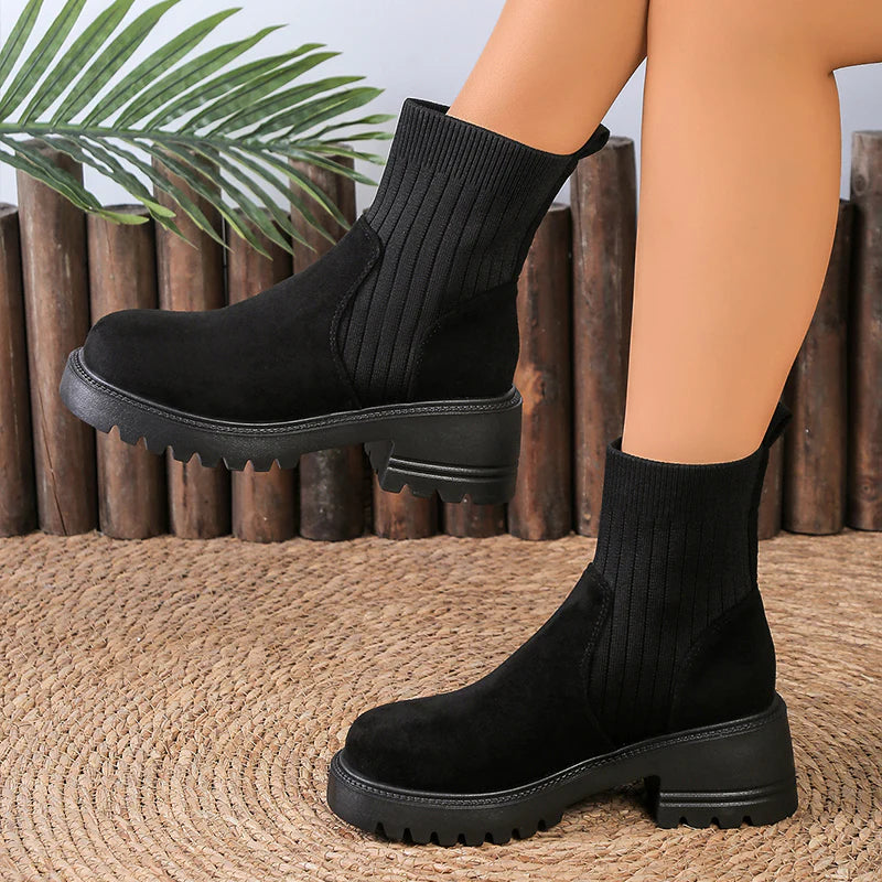 Women's Slip-on Ankle Boots With Medium Heels